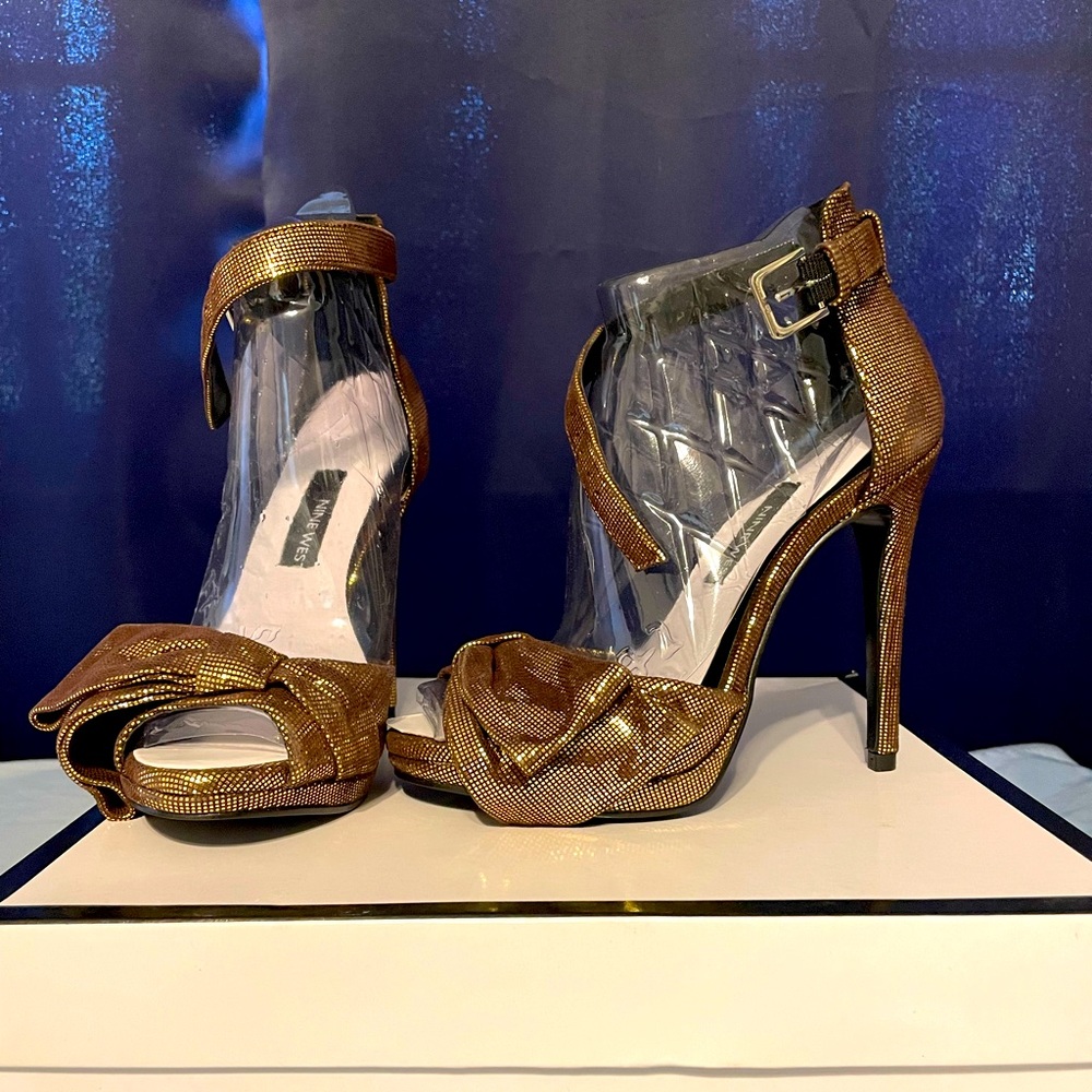 Gold Nine West Heels